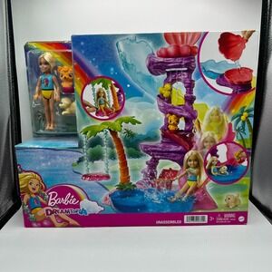 Barbie Chelsea Dreamtopia Water Lagoon Playset Slide Pool Mermaid Pet Dog NIB